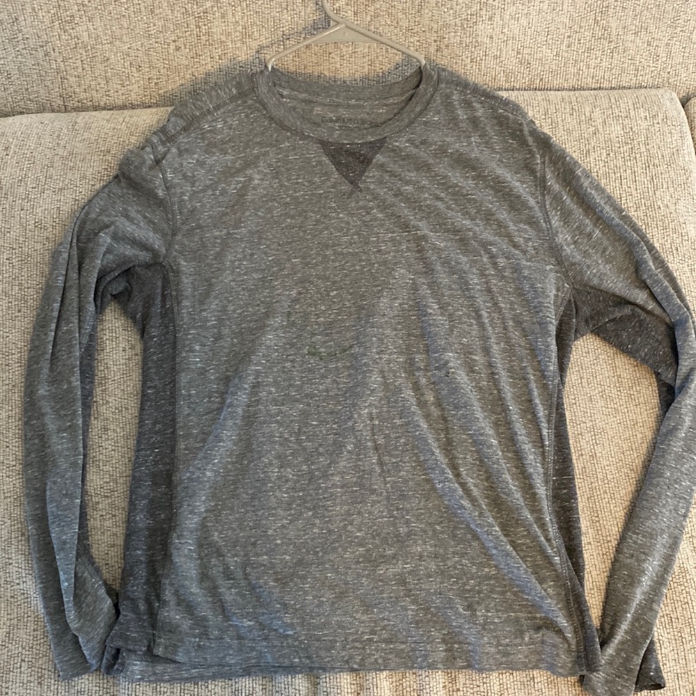 Calvin Klein MENS L Gray Long Sleeve Shirt